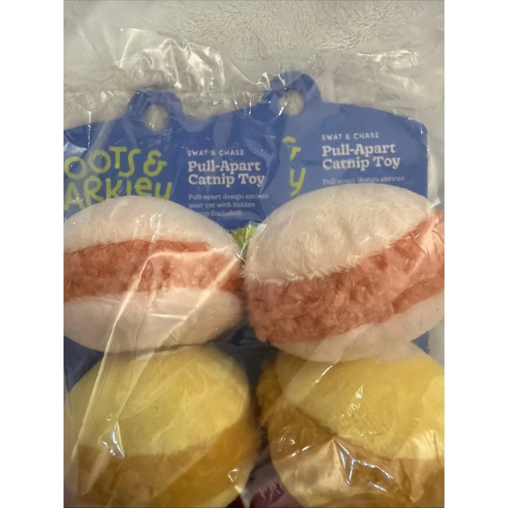 Boots & Barkley Macaron Pull-Apart Trio Cat Toy Pack Of 2 Packages